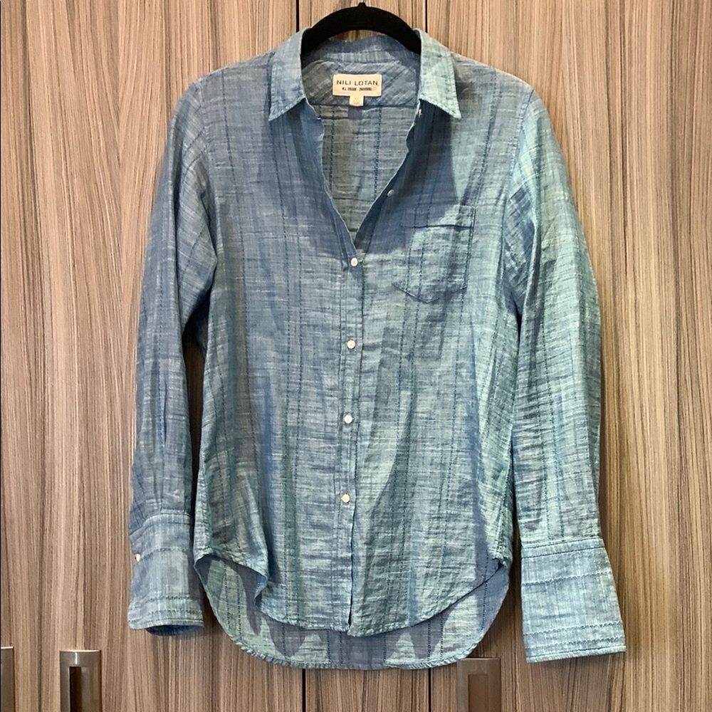 Nili Lotan Blue denim Button Down Shirt 36
